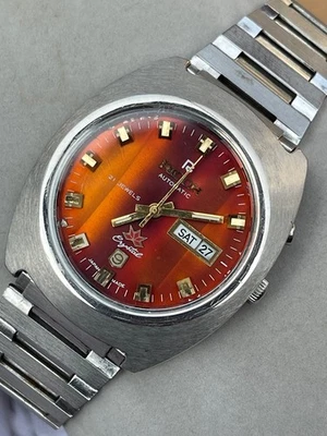 Reloj Hombre Ricoh Cristal 9 Días y Fecha Automático 21 Joyas Vintage Japón - Imagen 1 de 4
