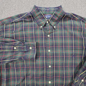 Vintage Ralph Lauren Shirt Large Plaid The Big Oxford 90s Preppy Button Down - Picture 1 of 7