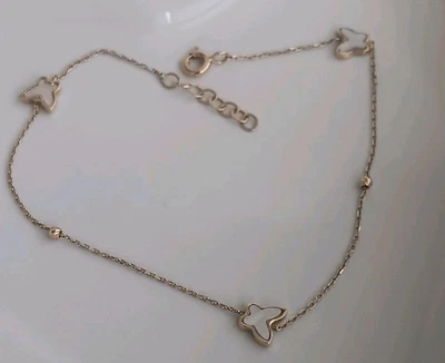 Brazalete Estación Mariposa Pequeña Oro Amarillo 18K Blanco Madreperla 7"-8" NUEVO Foto 1 de 4