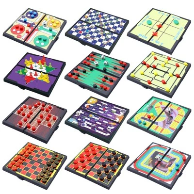 Magnetic Board Travel Games Set, Includes 12 Different Retro Board Games, Com... - Image 1 of 4