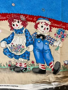Daisy Kingdom RAGGEDY ANN FRIENDS BORDER #1996 Cotton Fabric 1 and 1/4 (45”x44”) - Picture 1 of 5