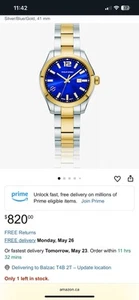 Philip Stein Watch Gold / Blue / Steel Sapphire Crystal RRP $820 - Picture 1 of 11