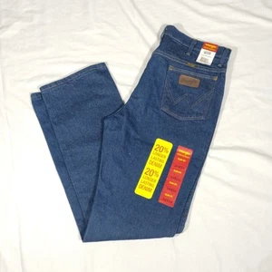 Wrangler Premium Performance Cowboy Cut Jeans Men 34 34 Blue Slim Fit Rugged New - Picture 1 of 9