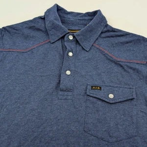 Howler Brothers Ranchero Polo Shirt Mens Small Heather Blue Pearl Snap Western - Picture 1 of 10
