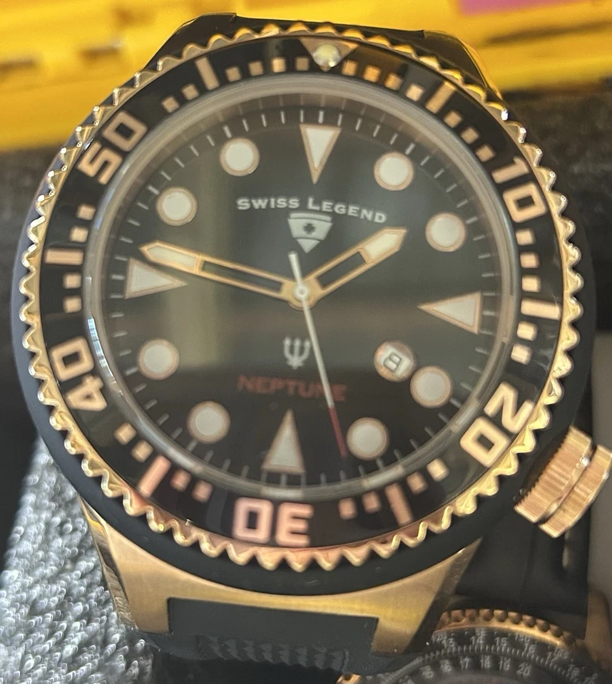 Swiss Legend Neptune SL-21818D-RG-01 Men's 52mm Rose Gold Watch - New, No Box - Image 1 of 1