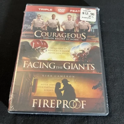 Courageous / Facing the Giants / Fireproof TRIPLE FEATURE (DVD, 2014) OOP SEALED - Image 1 of 3
