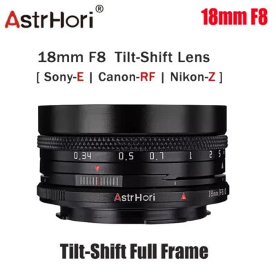 US AstrHori Tilt-Shift 18mm F8 APS-C Wide-angle Full Frame Lens for E / Z / RF - Image 1 of 4