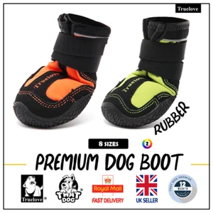 Dog Shoe Boots Rubber Truelove Anti-Slip Waterproof Puppy Walk Orange Yellow - Picture 1 of 11