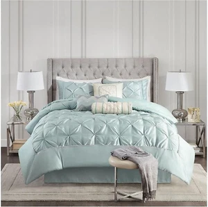 New Madison Park Laurel 7-Pc. Queen Comforter Set Seafoam Queen - Picture 1 of 8