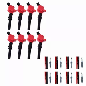 8 Motorcraft Spark Plug SP509 & Red Ignition coils DG508 For 08-15 Ford Lincoln - Picture 1 of 4