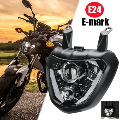 LED Scheinwerfer DRL für Yamaha MT 07 FZ 07 2014-2017 mit E24-Prüfzeichen - Bild 1 von 4