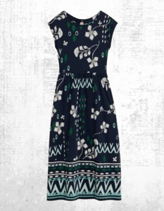 Ex White Stuff Women’s Addis Cotton Midi Dresses in Navy Floral Multi (Defect) - Picture 1 of 5