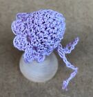 Lilac Crochet Bonnet  Hat Tumdee 1:12 Scale Dolls House MiniatureT8