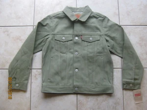 New Boys Kids Youth Levi's Trucker Green Denim Jean Jacket Medium 10 12 M $58 - Picture 1 of 4