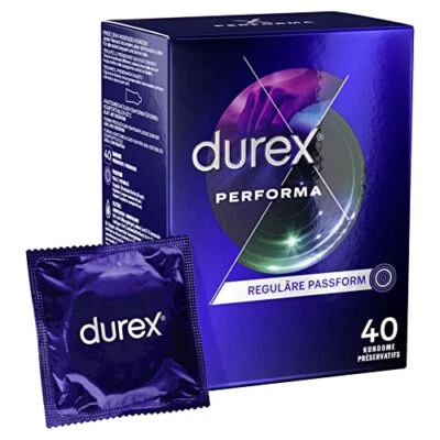 Durex Performa Kondome aktverlängernd mit benzocainhaltigem Gel 40 Kondome - Bild 1 von 4