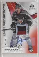 2019 Upper Deck SP Game Used CHL Edition Red /90 Justin Sourdif #17 Patch Auto
