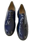 Madeleine Mode GMBH Pinderpark Women's 41/9.5 Blue Patent Leather Lace-Up Oxford
