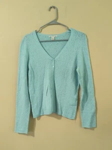 Petite Sophisticate Aqua Blue Sweater Size Medium  - Picture 1 of 7