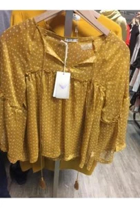ORFEO PARIS SOMMER 2018 - Top Rüschenärmel Mod. NANDA M Senf 49€ (-50%) - Bild 1 von 1