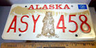 1976 Alaska License Plate '76 Kodiak bear style plate, MINT ASY 458, hard 2 find