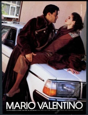 1989 Helmut Newton photo Mario Valentino men's women's coat vintage print ad - Image 1 of 4
