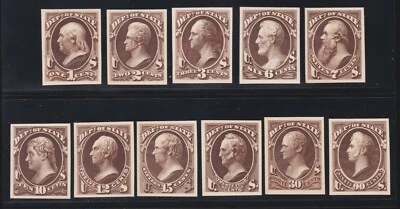 US O57TC4-O67TC4 State Dept Official ATL Trial Color Proof Brown VF-XF SCV $425 - Image 1 of 2