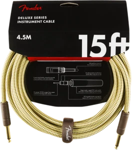 Fender Deluxe TWEED Electric Guitar/Instrument Cable, Straight Ends, 15' ft - Picture 1 of 3