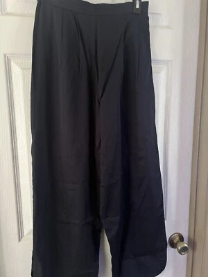 Calça calça Black Crane preta plissada acento - - Imagem 1 de 4