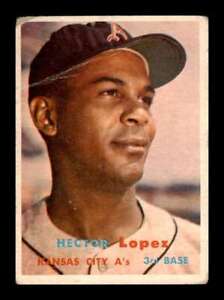 1957 Topps Hector Lopez #6 Crease Kansas City Athletics