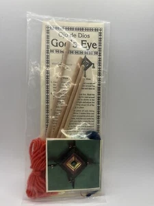 Vintage  Mandala Ojo De Dios Yarn Ornament Hand-made Eye of God Kit - Picture 1 of 4