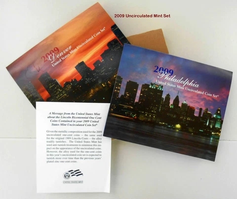 2009 U. S. Mint Set P & D 36 UNC coins SEALED 100th Anniversary of Lincoln cents Cover