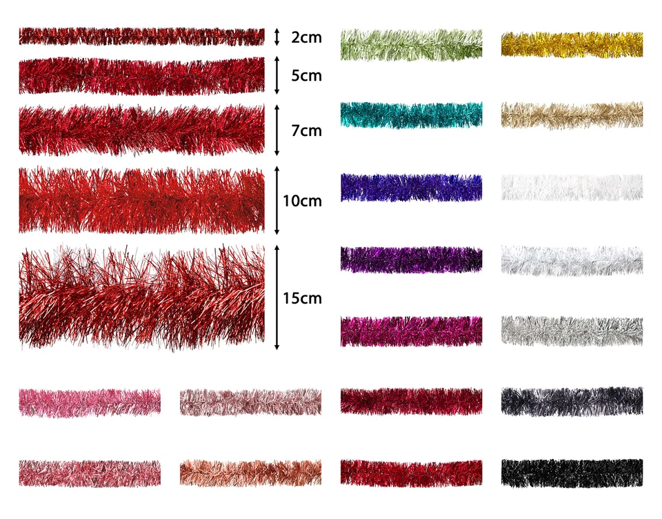 3m Weihnachtsgirlande 2-15cm Lamettagirlande Dekogirlande Girlande Weihnachten  - Bild 1 von 1