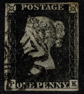 1840 1d Black Pl 4 PK 4m Very Fine Manchester Fishtail MX VGU Cat. 900.00 - Picture 1 of 1
