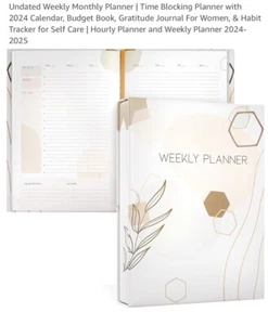 Undated Monthly Weekly Planner Schedule Gratitude Journal Calendar Budget - Picture 1 of 10
