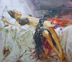 Pino Daeni Morning Dreams Hand Signed Numbered 216/500 Woman Lady art on canvas - Picture 1 of 7