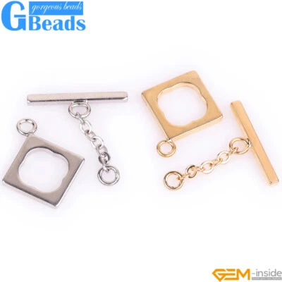 14K Gold Filled Toggle Clasp for Necklace Jewelry Making Square Clasps Closures - Image 1 of 4