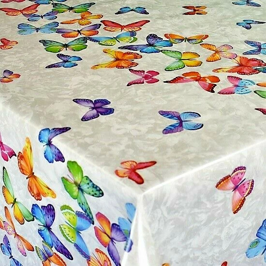 Wachstuch Tischdecke Schmetterlinge bunt Frühling B9069-01 eckig rund oval - Bild 1 von 1