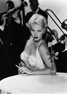 Kim Novak sexy pose huge cleavage holding cigarette seated 11x17 inch poster - Picture 1 of 1