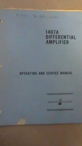 HP Hewlett Packard 1407A differential Amplifier Operating Service Manual - Picture 1 of 2