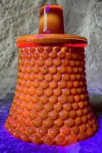 Amber Color Glass, Hobnail Textured Votive Candle Holder Tealight Glows UV M - Picture 1 of 4