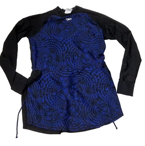 SPEEDO Womens Swimming Long Sleeve T-Shirt Black Rash Guard Round Neck UK M P - Picture 1 of 2