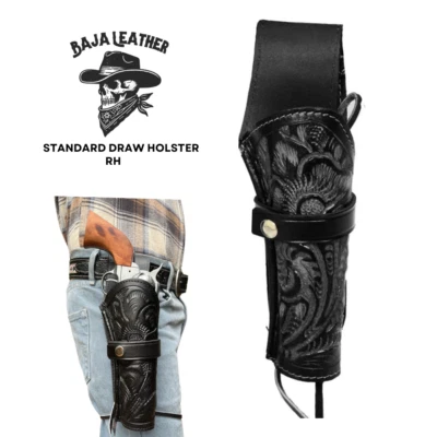 Western Holster for Revolver | Hip Draw | Leather Cowboy Holster 22 38 357 44 45 - Image 1 of 4