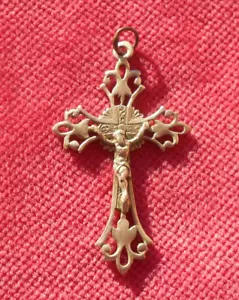 Petite Croix Pendentif En Métal Blanc ! - Picture 1 of 2