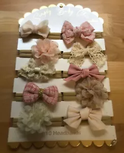 Toddler Girls Large Set of 10 Headbands with Bows / Flowers DANBAR Global NIP - Picture 1 of 6