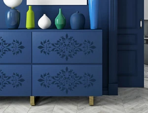 Scroll STENCIL Floral Paint Wall Furniture Cardmaking Vintage Reusable Art FL46 - Picture 1 of 17