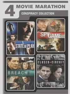 4 Movie Marathon 2-Disc Set Dvd Video Movies Conspiracy Collection Brad Pitt - Picture 1 of 5