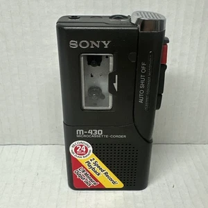 Vintage Sony M-430 MicroCassette Voice Tape Recorder Black w/ 90 min Tape - Picture 1 of 4
