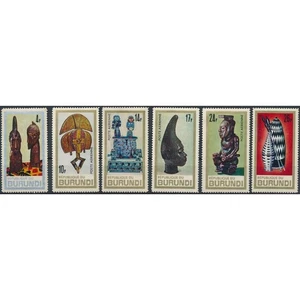 Afrikanische Kunst: 6 Werte - Burundi 1967 - NM H - MiNr 339/44 - Bild 1 von 2