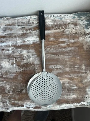 Vtg  Ecko  Round Skimmer Spoon Chromium Plated with Black Nylon Handle - Image 1 of 4