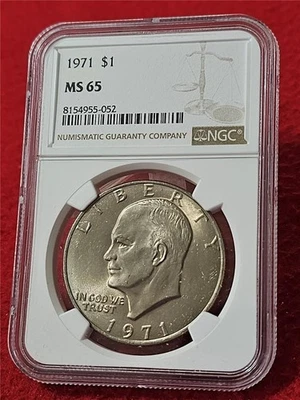 1971 Uncirculated Eisenhower Dollar. NGC MS 65                       #MF-T6243 - Image 1 of 2